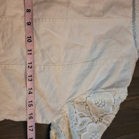 Sundance Womens Lace Jacket Size 4 Cream Linen Cotton Button Pockets Boho Summer - Picture 7 of 8